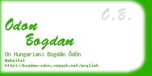 odon bogdan business card